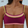 Custom Double Layer Sporty Scoop Sports Bra  Matte Women's Gym Bras-Aktik