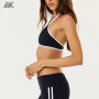 Custom Invisible Scrunch Fold Over Stripe Flare Leggings Women's Sports Sets-Aktik