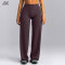 Custom Women's Straight Leg Pants And Minimal Halter Neck Bralette Active Sets -Aktik