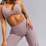Custom Women's Straight Leg Pants And Minimal Halter Neck Bralette Active Sets -Aktik