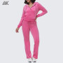 Cutsom Velour Women's Hoodie Sets Mid Relaxed Woman Track Pants-Aktik