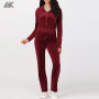 Cutsom Velour Women's Hoodie Sets Mid Relaxed Woman Track Pants-Aktik