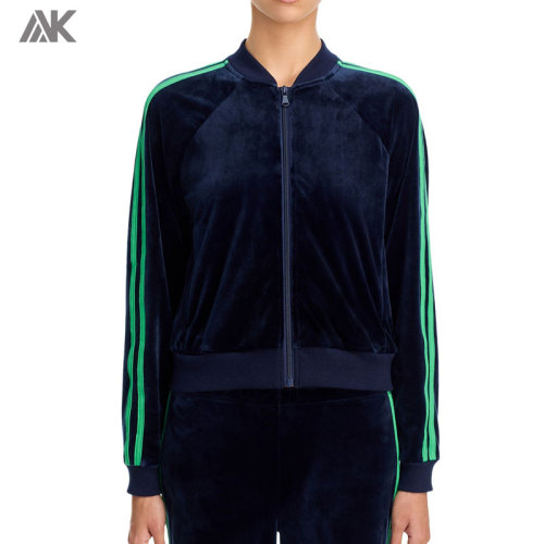 Custom Velour Bomber Jacket &  Velour Pants Women's Velour Tracksuit-Aktik