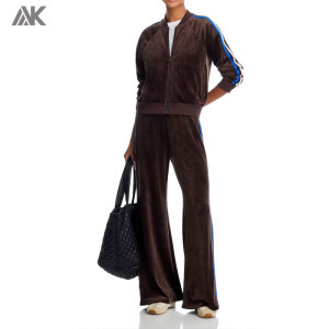 Custom Velour Bomber Jacket & Velour Pants Women's Velour Tracksuit-Aktik
