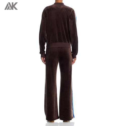 Custom Velour Bomber Jacket &  Velour Pants Women's Velour Tracksuit-Aktik