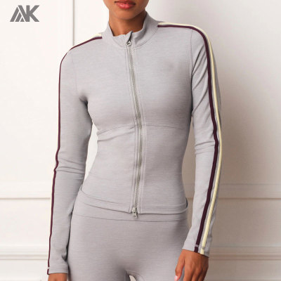 Custom Slim Fit Women's Fitness Jackets Sporty Athletic Works Zip Jacket -Aktik