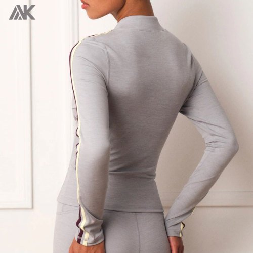 Custom Slim Fit Women's Fitness Jackets Sporty Athletic Works Zip Jacket -Aktik