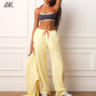 Custom Contrast Bra Midweight & Convertible Sweatpants Women's Sports Gym Sets-Aktik