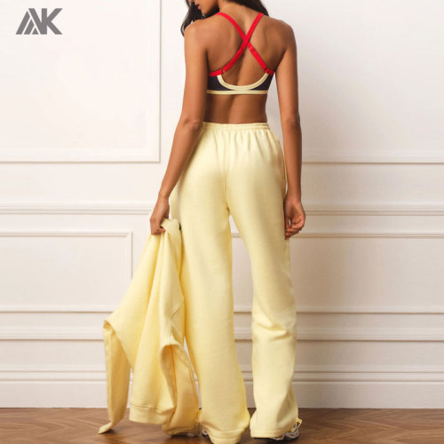 Custom Contrast Bra Midweight & Convertible Sweatpants Women's Sports Gym Sets-Aktik