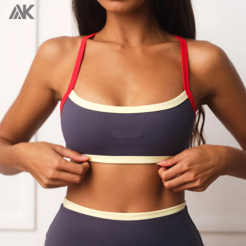 Custom Uniform Crossback Scoop Bra & Control Shorts Women's Gym Sets-Aktik