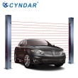 Safety light curtain with protective cover to measure vehicle separator for road use