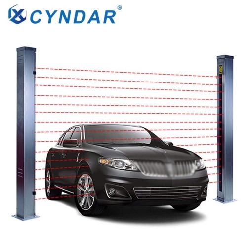 Safety light curtain with protective cover for detecting and measuring vehicle separation