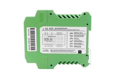 The safety relay controls the emergency stop switch of industrial machinery.