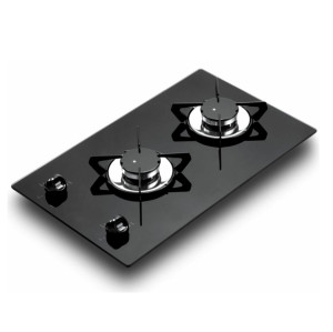 ALK-2301 Tempered Glass 2 Burner Built-in Gas Hob with Safety Device 30cm