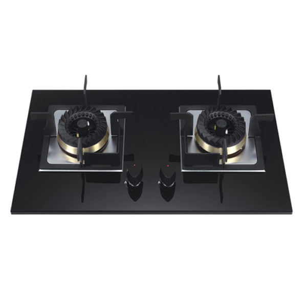 ALK-D7021 Black 2 Burner Built-in Gas Hob with Glass Cooktop LPG