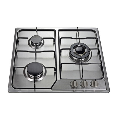 Easy Clean Silver Stainless Steel Built in Gas Hob with 3 Burner manufacturer