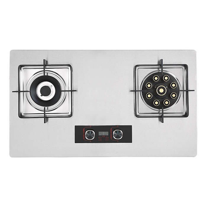 stainless steel built-in gas hob