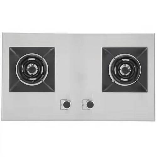 760mm LPG Portable Cast Iron Stainless Steel Gas Hob Built-in 2 Burner