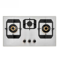 76cm Stainless Steel Built-in Gas Hob with 3 Burners & Safety