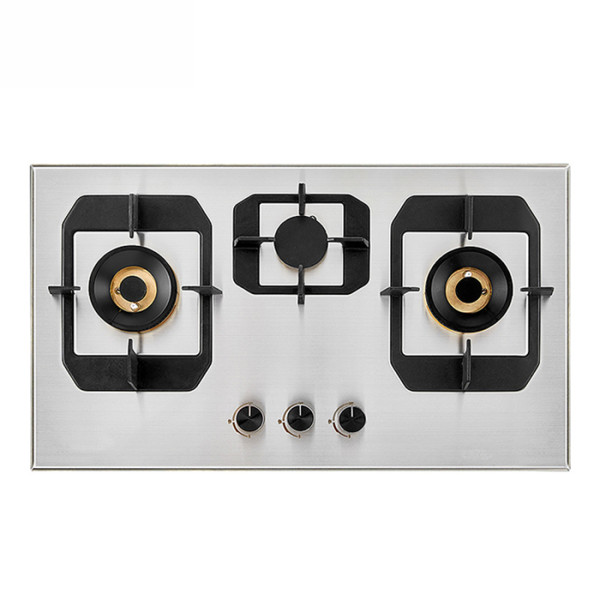 76cm Stainless Steel Built-in Gas Hob with 3 Burners & Safety