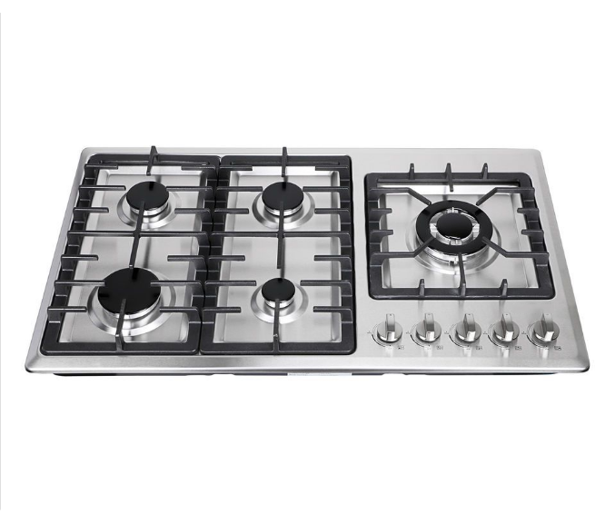 5 burner stainless steel gas hob