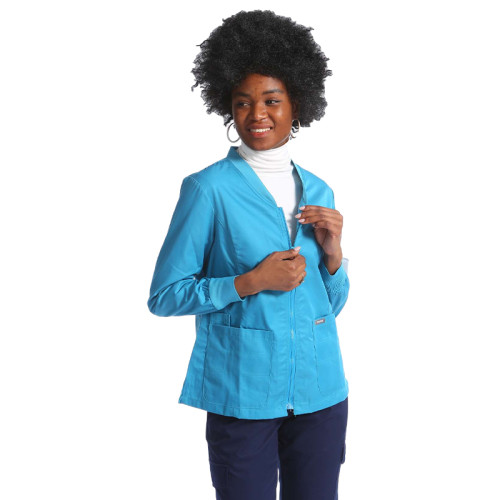 制服外套设计标志可定制设计长短医用V领外套纯棉