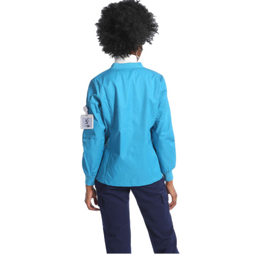 制服外套设计标志可定制设计长短医用V领外套纯棉