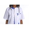 Reusable Lab Coats | Short Sleeve Button Up Contrast Lab Coats For Hospital | Quality Hospital Lab Coats Wholesale