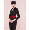 Women's Flight Attendant Dresses | Notched Collar Long Sleeve Flight Attendant Fancy Dresses | Custom Airline Dresses With Hat