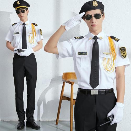 White Security Uniforms | Shirts With Pants Sets Safety Uniforms | Custom Logo Guard Uniforms | Free Samples Of China Factory