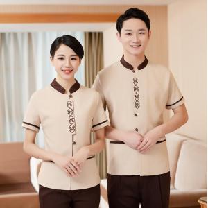 Hotel Uniformen Hemd mit Kontrastkragen und Hosensets
