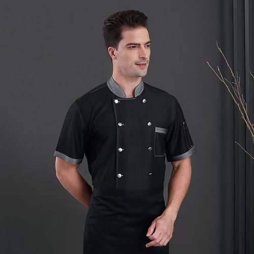 Unisex Catering Uniforms | Short Sleeve Denim Jackets Work Catering Uniforms | Quality Catering Uniforms Wholesale