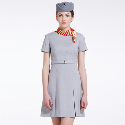 Women's Airline Attendant Uniforms | Short Sleeve Airline Fancy Dresses | Fashion Airline Uniforms Dresses Custom