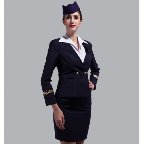 为空姐定制的高品质航空制服外套和裙子套装