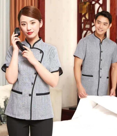 Unisex Hotel Housekeeping Uniforms | Button Short Sleeve Hotel Valet Uniforms | Quality Hotel Work Uniforms Wholesale