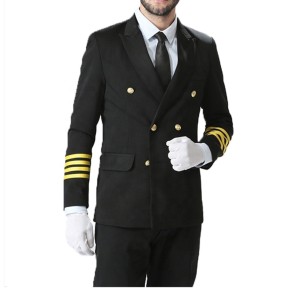 Pilot Uniforms Costume For Men | Long Sleeve Pilot Uniforms Coat And Shirts With Pants | Custom Pilot Wears Uniforms