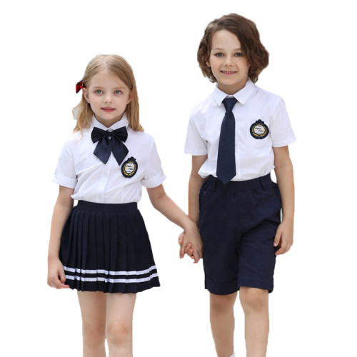 Camisa blanca personalizada para niños y niñas, diseños de uniformes de vestir para niños de primaria, secundaria y preparatoria para niños