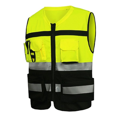 带口袋的质量安全背心 |反光安全背心高品质|带标志的定制安全背心