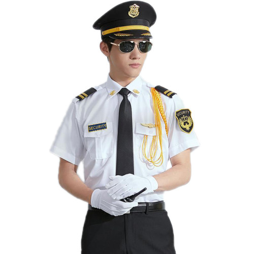 White Security Uniforms | Shirts With Pants Sets Safety Uniforms | Custom Logo Guard Uniforms | Free Samples Of China Factory