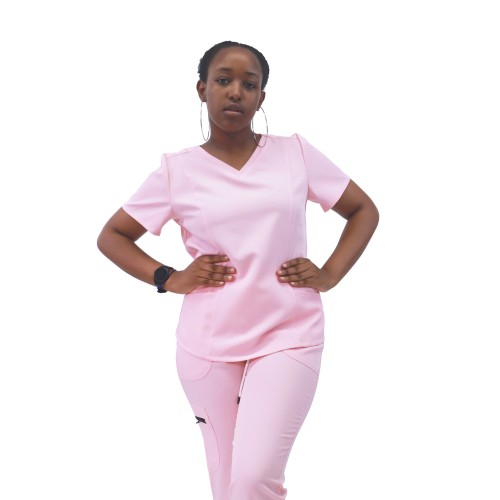 Conjuntos de limpieza para enfermeras | Pantalón médico liso de manga corta con cordón | Estire el uniforme médico ultra suave al por mayor