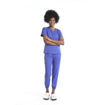 Women's Stretch Scrubs Uniforms Sets | Solid Half Zip Scrub Tops & Jogger Pants | Custom Medical Uniforms Wholesale