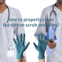 How to properly clean the stubborn stains on scrub uniforms?