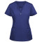 Scrub Tops For Women | Solid Stylish 4 Pockets Curved-neck Zipper Scrub Tops | Wholesale Medical Scrub Tops