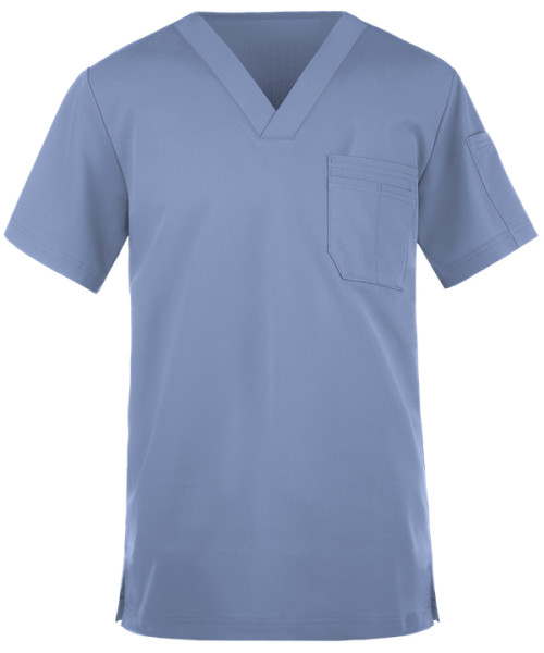 Quality Scrub Tops For Men | 2-Pocket V-Neck Short Sleeve Scrub Top Stretch | Wholesale Medical Scrub Tops Affordable