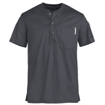 Scrub Tops For Men | Short Sleeve 2-Pocket Button Henley Scrub Tops Elastic | Custom Design Scrub Tops Affordable