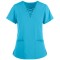 Women's Scrub Tops Cotton | 4-Way Stretch 4-Pocket Lace Up V-Neck Scrub Tops | Stylish Medical Scrub Tops Wholesale
