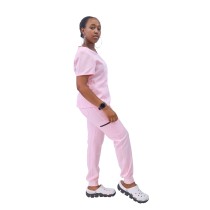 Nurses Scrub Uniform Sets | Solid Short Sleeve Drawstring Scrub Setrs | Stretch Ultra Soft Medical Uniform Wholesale