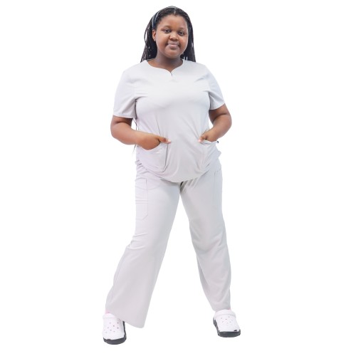 Conjuntos médicos de talla grande para mujer | Uniformes de Enfermera de Estiramiento de Manga Corta de 4 Vías | Uniformes médicos personalizados asequibles