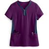 Stylish Scrub Tops Ladies | 4-Pocket Zip Neck Henley Scrub Tops Cotton | Custom Logo Scrub Tops Affordable