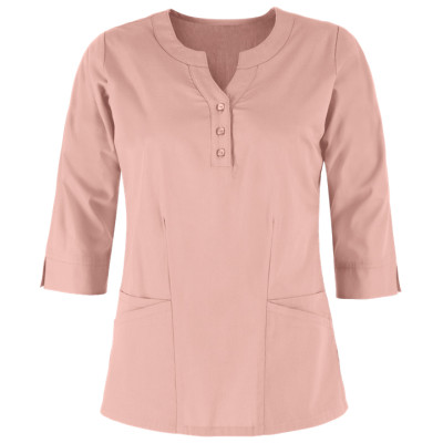 Solid Color Scrub Tops For Women | 2-Pocket Round Neckline 3/4 Sleeve Scrub Tops | Fashion Scrubs For Wholesale
